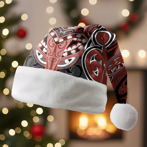 Aotearoa Iwi Rongowhakaata Personalised Christmas Santa Hat Maori Kowhaiwhai Pattern