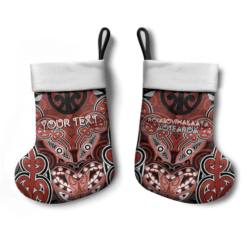 Aotearoa Iwi Rongowhakaata Personalised Christmas Stocking Maori Kowhaiwhai Pattern