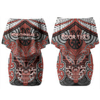 Aotearoa Iwi Rongowhakaata Personalised Couples Matching Off Shoulder Short Dress and Long Sleeve Button Shirt Maori Kowhaiwhai Pattern