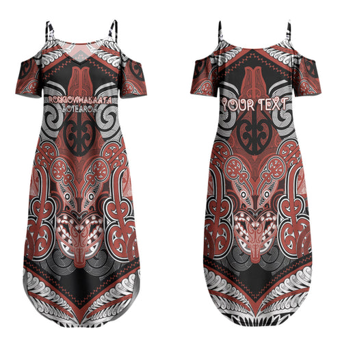 Aotearoa Iwi Rongowhakaata Personalised Couples Matching Summer Maxi Dress and Long Sleeve Button Shirt Maori Kowhaiwhai Pattern