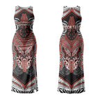 Aotearoa Iwi Rongowhakaata Personalised Couples Matching Tank Maxi Dress and Hawaiian Shirt Maori Kowhaiwhai Pattern