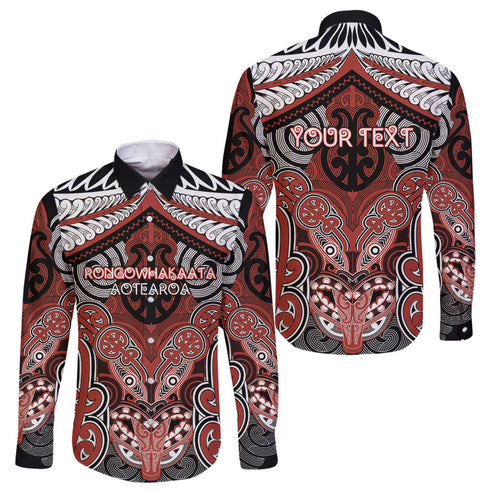 Aotearoa Iwi Rongowhakaata Personalised Family Matching Off Shoulder Maxi Dress and Hawaiian Shirt Maori Kowhaiwhai Pattern