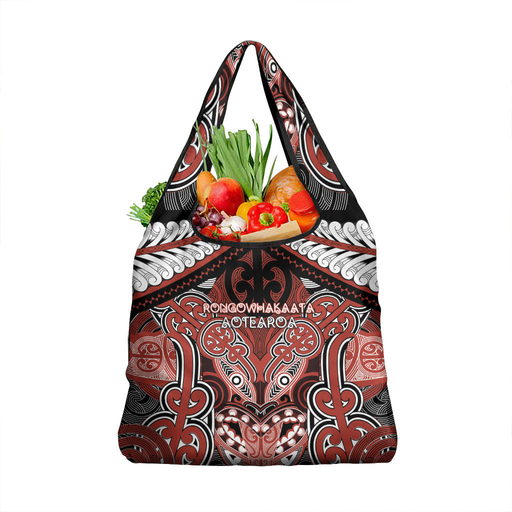 Aotearoa Iwi Rongowhakaata Grocery Bag Maori Kowhaiwhai Pattern