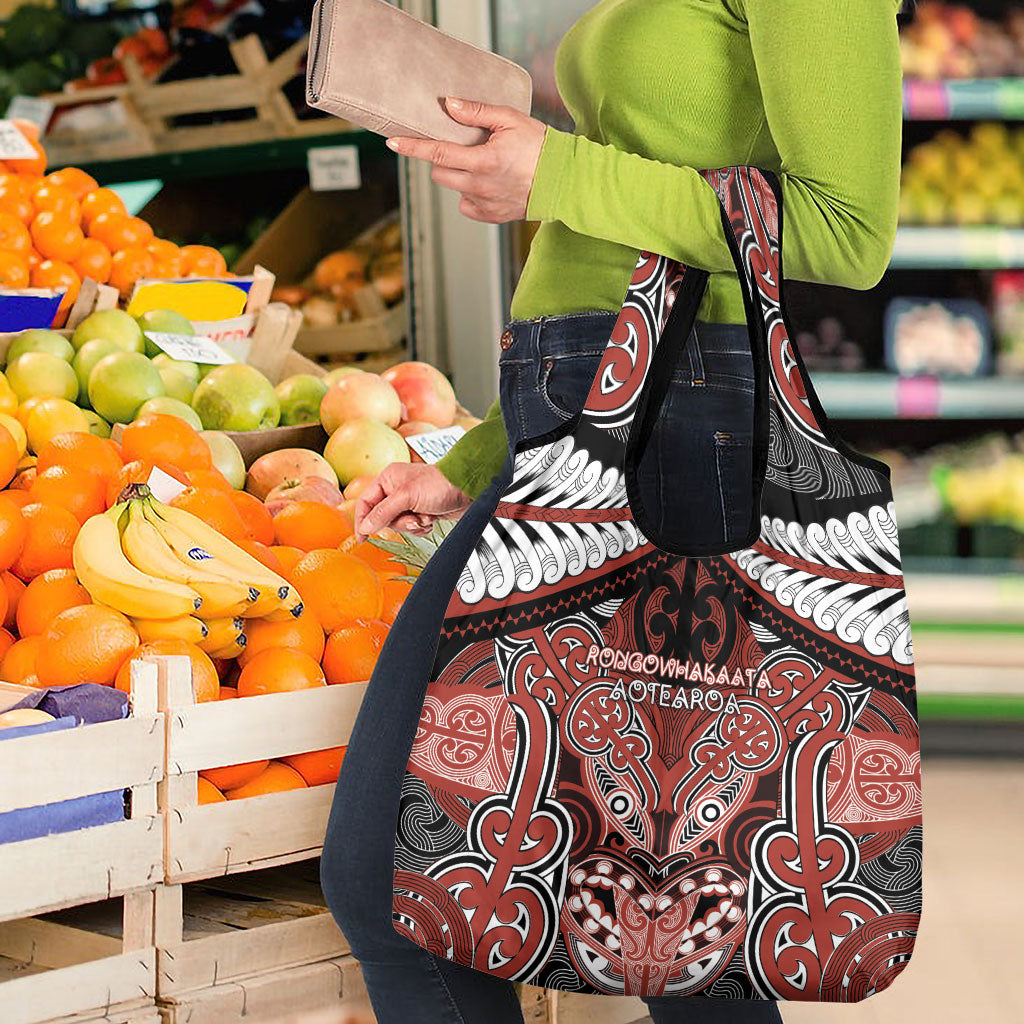 Aotearoa Iwi Rongowhakaata Grocery Bag Maori Kowhaiwhai Pattern