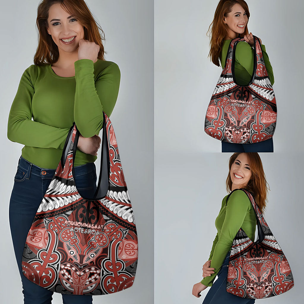 Aotearoa Iwi Rongowhakaata Grocery Bag Maori Kowhaiwhai Pattern