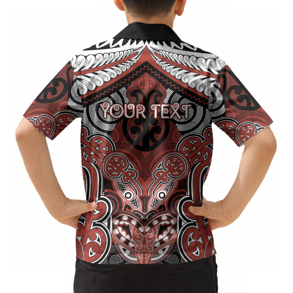 Aotearoa Iwi Rongowhakaata Personalised Kid Hawaiian Shirt Maori Kowhaiwhai Pattern