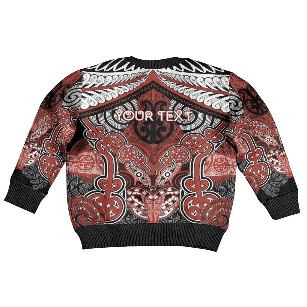 Aotearoa Iwi Rongowhakaata Personalised Kid Ugly Christmas Sweater Maori Kowhaiwhai Pattern