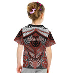 Aotearoa Iwi Rongowhakaata Personalised Kid T Shirt Maori Kowhaiwhai Pattern