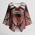 Aotearoa Iwi Rongowhakaata Personalised Kimono Sleeve Blouse Maori Kowhaiwhai Pattern