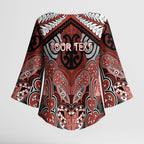 Aotearoa Iwi Rongowhakaata Personalised Kimono Sleeve Blouse Maori Kowhaiwhai Pattern