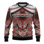 Aotearoa Iwi Rongowhakaata Personalised Ugly Christmas Sweater Maori Kowhaiwhai Pattern