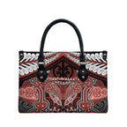 Aotearoa Iwi Rongowhakaata Leather Bag Maori Kowhaiwhai Pattern