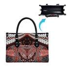 Aotearoa Iwi Rongowhakaata Leather Bag Maori Kowhaiwhai Pattern
