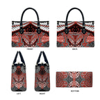 Aotearoa Iwi Rongowhakaata Leather Bag Maori Kowhaiwhai Pattern