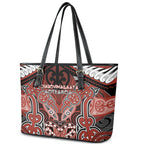 Aotearoa Iwi Rongowhakaata Leather Tote Bag Maori Kowhaiwhai Pattern