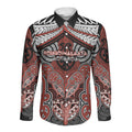 Aotearoa Iwi Rongowhakaata Personalised Long Sleeve Button Shirt Maori Kowhaiwhai Pattern