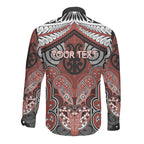 Aotearoa Iwi Rongowhakaata Personalised Long Sleeve Button Shirt Maori Kowhaiwhai Pattern