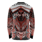 Aotearoa Iwi Rongowhakaata Personalised Long Sleeve Shirt Maori Kowhaiwhai Pattern