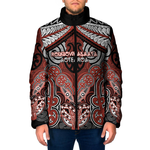 Aotearoa Iwi Rongowhakaata Personalised Padded Jacket Maori Kowhaiwhai Pattern