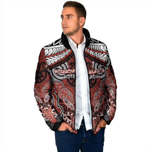 Aotearoa Iwi Rongowhakaata Personalised Padded Jacket Maori Kowhaiwhai Pattern