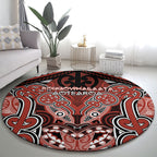 Aotearoa Iwi Rongowhakaata Round Carpet Maori Kowhaiwhai Pattern