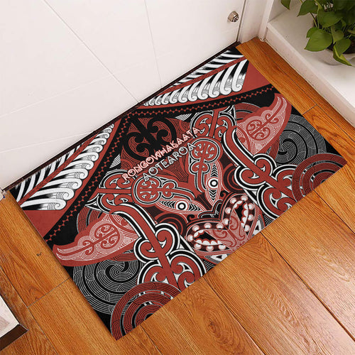 Aotearoa Iwi Rongowhakaata Rubber Doormat Maori Kowhaiwhai Pattern