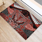 Aotearoa Iwi Rongowhakaata Rubber Doormat Maori Kowhaiwhai Pattern