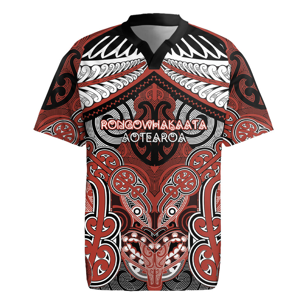 Aotearoa Iwi Rongowhakaata Personalised Rugby Jersey Maori Kowhaiwhai Pattern