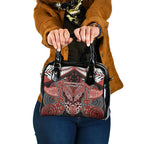 Aotearoa Iwi Rongowhakaata Shoulder Handbag Maori Kowhaiwhai Pattern