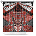Aotearoa Iwi Rongowhakaata Shower Curtain Maori Kowhaiwhai Pattern