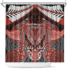 Aotearoa Iwi Rongowhakaata Shower Curtain Maori Kowhaiwhai Pattern