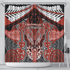 Aotearoa Iwi Rongowhakaata Shower Curtain Maori Kowhaiwhai Pattern