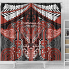 Aotearoa Iwi Rongowhakaata Shower Curtain Maori Kowhaiwhai Pattern