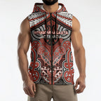 Aotearoa Iwi Rongowhakaata Personalised Sleeveless Zip Hoodie Maori Kowhaiwhai Pattern