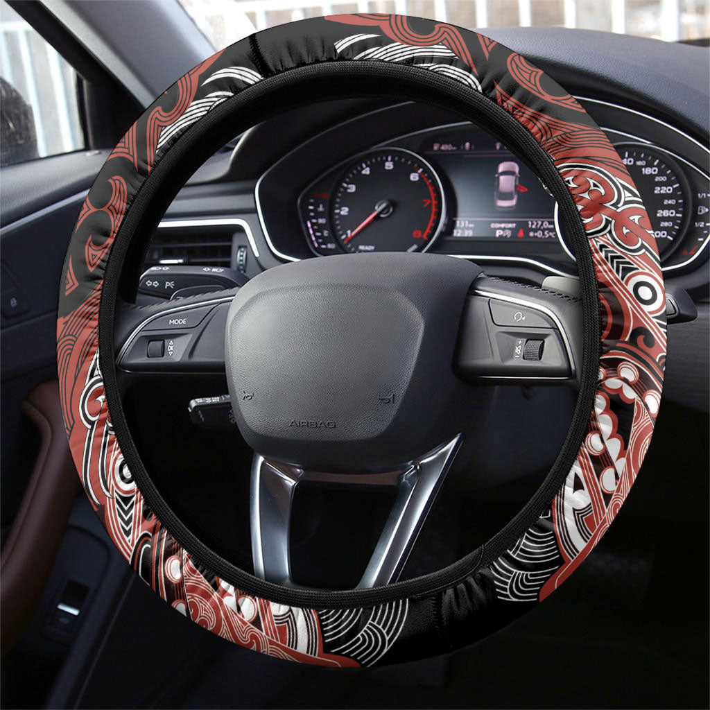 Aotearoa Iwi Rongowhakaata Steering Wheel Cover Maori Kowhaiwhai Pattern