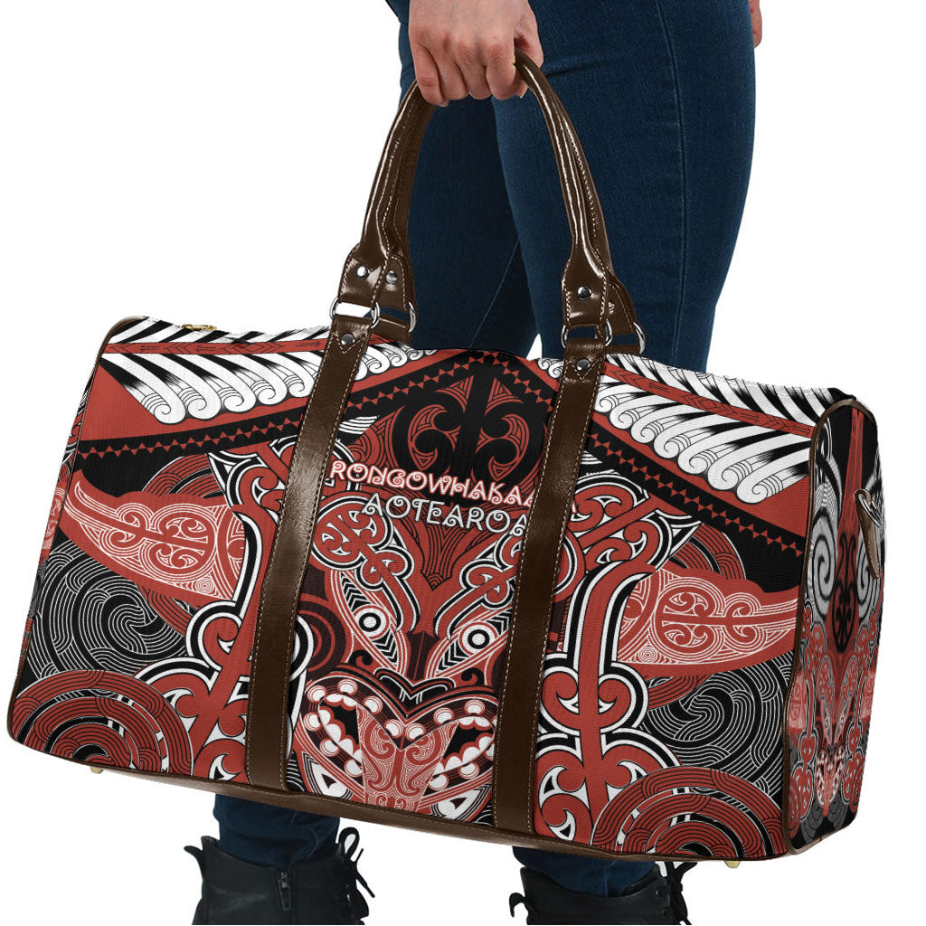 Aotearoa Iwi Rongowhakaata Travel Bag Maori Kowhaiwhai Pattern