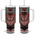 Aotearoa Iwi Rongowhakaata Personalised Tumbler With Handle Maori Kowhaiwhai Pattern