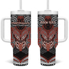 Aotearoa Iwi Rongowhakaata Personalised Tumbler With Handle Maori Kowhaiwhai Pattern