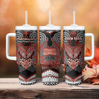 Aotearoa Iwi Rongowhakaata Personalised Tumbler With Handle Maori Kowhaiwhai Pattern