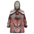 Aotearoa Iwi Rongowhakaata Personalised Wearable Blanket Hoodie Maori Kowhaiwhai Pattern