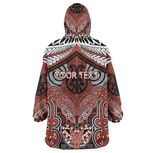 Aotearoa Iwi Rongowhakaata Personalised Wearable Blanket Hoodie Maori Kowhaiwhai Pattern