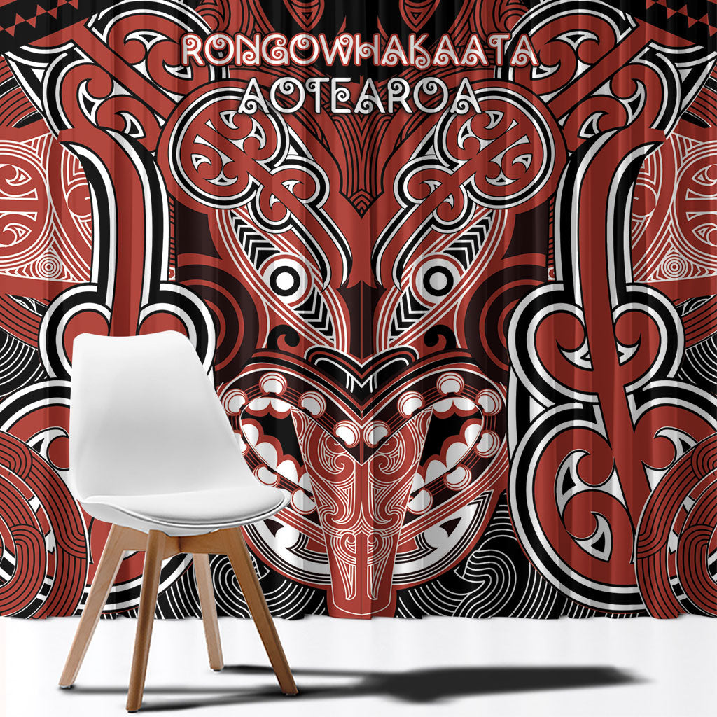 Aotearoa Iwi Rongowhakaata Window Curtain Maori Kowhaiwhai Pattern