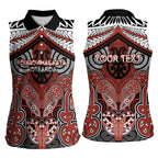 Aotearoa Iwi Rongowhakaata Personalised Women Sleeveless Polo Shirt Maori Kowhaiwhai Pattern