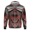 Aotearoa Iwi Rongowhakaata Personalised Zip Hoodie Maori Kowhaiwhai Pattern