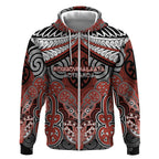 Aotearoa Iwi Rongowhakaata Personalised Zip Hoodie Maori Kowhaiwhai Pattern