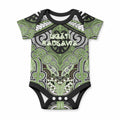 Aotearoa Iwi Ngati Raukawa Personalised Baby Onesie Maori Kowhaiwhai Pattern
