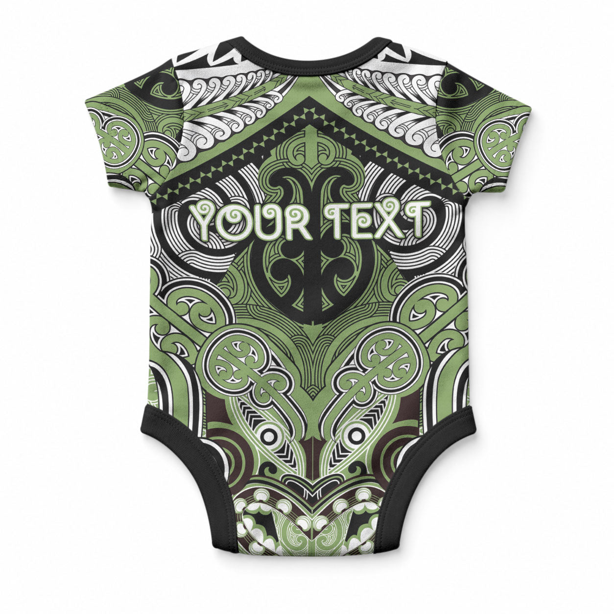 Aotearoa Iwi Ngati Raukawa Personalised Baby Onesie Maori Kowhaiwhai Pattern