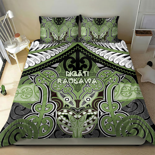 Aotearoa Iwi Ngati Raukawa Bedding Set Maori Kowhaiwhai Pattern