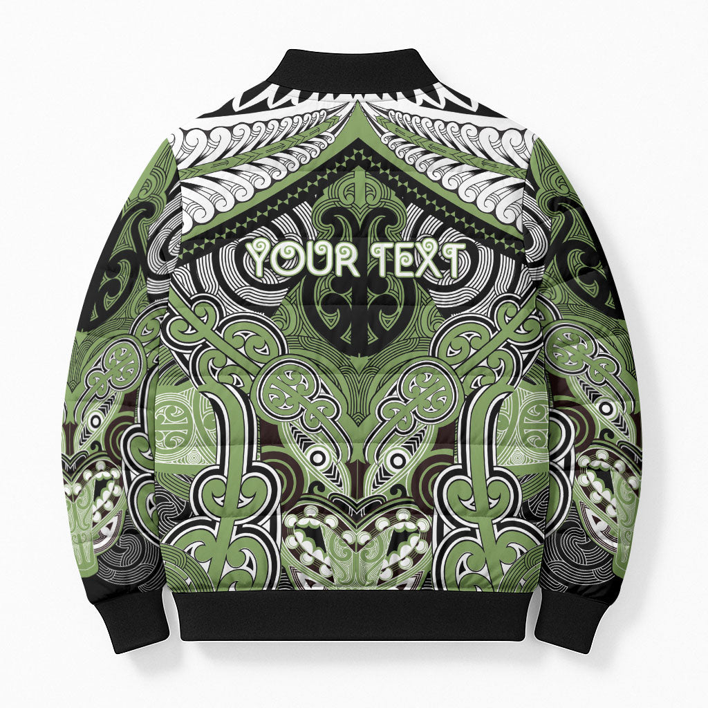 Aotearoa Iwi Ngati Raukawa Personalised Bomber Puffer Jacket Maori Kowhaiwhai Pattern