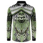 Aotearoa Iwi Ngati Raukawa Personalised Button Sweatshirt Maori Kowhaiwhai Pattern